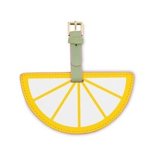 NWT Kate Spade Yellow and White Lemon Citrus Luggage Tag